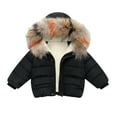 thumbnail image 1 of LYMAYTER Boys Girls Cute Hoodie Jacket for Kids Baby Fall Winter Coat Toddler Fleece Outerwear for 1-8 Years, 1 of 10