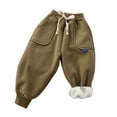 thumbnail image 1 of LYMAYTER Boys Girls Fleece Pants for Kids Baby Jogging Sweat Pants Youth Solid Color Casual Trousers 1-12 Years, 1 of 6