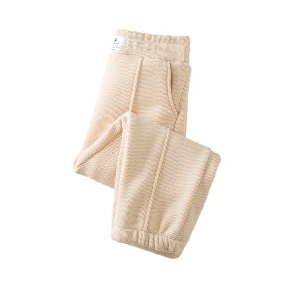 LYMAYTER Boys Girls Fleece Pants for Kids Baby Thickened Warm Trousers Toddler Casual Sweat Pants 2-13 Years
