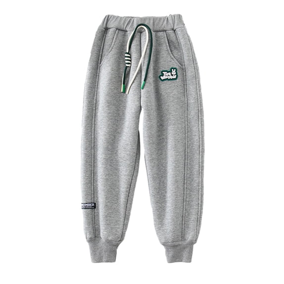 LYMAYTER Boys Girls Fleece Pants for Kids Toddler Thickened Warm Casual Trousers Baby Jogger Sweat Pants 3-10 Years