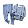 thumbnail image 1 of LYMAYTER Boys Girls Fleece Underwear Outfits Toddler Fall Winter Thermal Underwear Pants Set for 1-12 T, 1 of 9