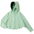 thumbnail image 1 of LYMAYTER Kids Boys Girls Hooded Sun Protection Jacket Toddler Summer Solid Color Long Sleeve Casual Sun Shirt for 6-11 Years, 1 of 10
