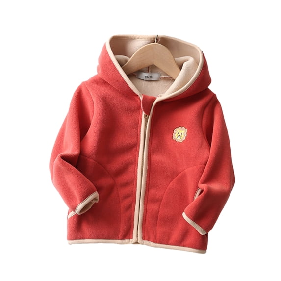 LYMAYTER Boys Girls Hoodie Jacket Toddler Cute Cartoon Outwear for Kids Baby Fall Winter Zipper Cardigan Coats 1-9 Years