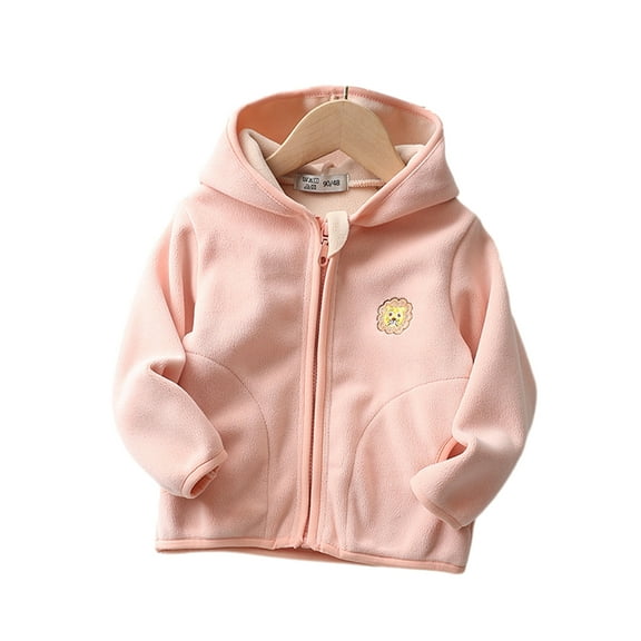 LYMAYTER Boys Girls Hoodie Jacket Toddler Cute Cartoon Outwear for Kids Baby Fall Winter Zipper Cardigan Coats 1-9 Years