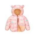 thumbnail image 1 of LYMAYTER Boys Girls Jacket for Kids Fleece Fall Winter Ear Hooded Warm Coat Toddler Long Sleeves Thickened Outerwear for 2-7 Years, 1 of 9