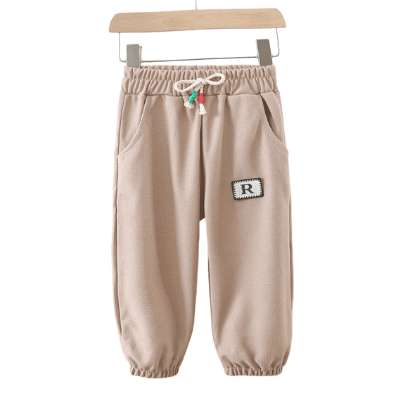 LYMAYTER Boys Girls Pants Kids Casual Sweatpants Elastic Waist Drawstring Comfortable Soft Spring Autumn Daily Wear