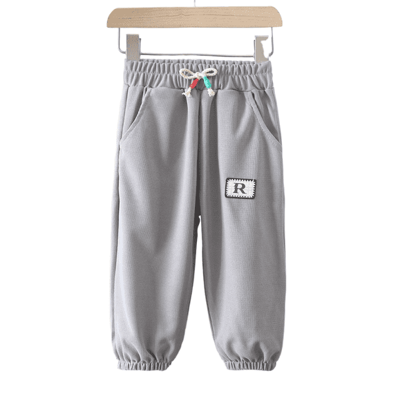 LYMAYTER Boys Girls Pants Kids Casual Sweatpants Elastic Waist Drawstring Comfortable Soft Spring Autumn Daily Wear