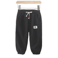 thumbnail image 1 of LYMAYTER Boys Girls Pants Kids Casual Sweatpants Elastic Waist Drawstring Comfortable Soft Spring Autumn Daily Wear, 1 of 8