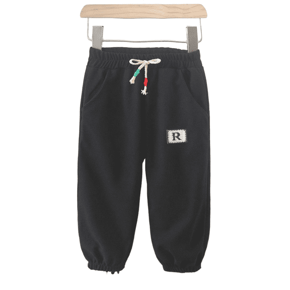 LYMAYTER Boys Girls Pants Kids Casual Sweatpants Elastic Waist Drawstring Comfortable Soft Spring Autumn Daily Wear