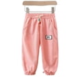 thumbnail image 1 of LYMAYTER Boys Girls Pants Kids Casual Sweatpants Elastic Waist Drawstring Comfortable Soft Spring Autumn Daily Wear, 1 of 8