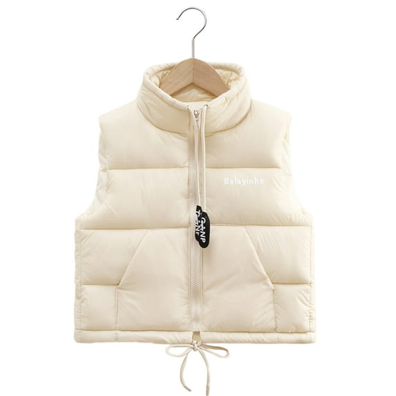 LYMAYTER Boys Girls Stand Collar Vest Kids Toddler Warm Waistcoat Jacket Fall Winter down Cotton Vest Outer for 2-12 Years