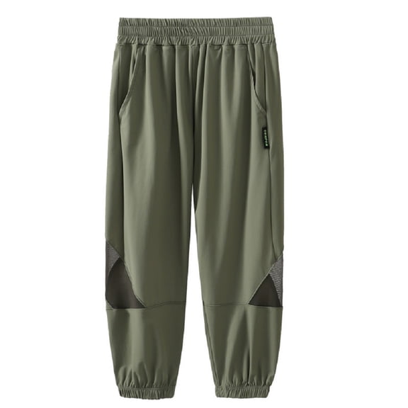LYMAYTER Boys Girls Sweat Pants Juniors Solid Color Ice Silk Trousers Toddler Comfortable Casual Pants for 5-13 Years