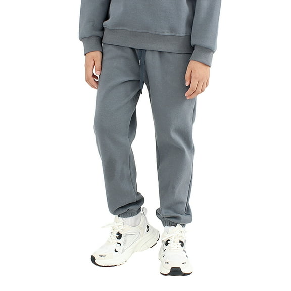 LYMAYTER Boys Girls Sweat Pants for Kids Baby Solid Color Trousers Toddler Elastic Waist Jogging Pants for 3-10 Years