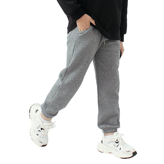 LYMAYTER Boys Girls Sweat Pants for Kids Baby Solid Color Trousers Toddler Elastic Waist Jogging Pants for 3-10 Years