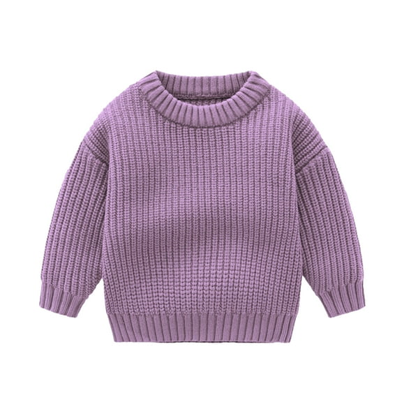 LYMAYTER Boys Girls Sweater for Kids Baby Solid Color Knit Top Toddler Fall Winter Long Sleeve Sweater 0 Months-6 Years