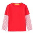 thumbnail image 1 of LYMAYTER Boys Girls Sweatshirt for Kids Toddler Stripes Crewneck Sweatsuit Infant Spring Fall Bottoming Shirt 10 Months-10 Years, 1 of 10