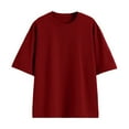 thumbnail image 1 of LYMAYTER Boys Girls Tees Tops Kids for Toddler Solid Colours T-Shirt Pullover Teen Short Sleeve Drop Shoulder T-Shirt for 3-14Y, 1 of 9