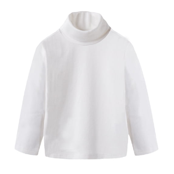 LYMAYTER Boys Girls Warm Shirt for Kids Toddler Solid Color Crewneck Tees Infant Fall Winter Bottoming Shirt 10 Months-10 Years