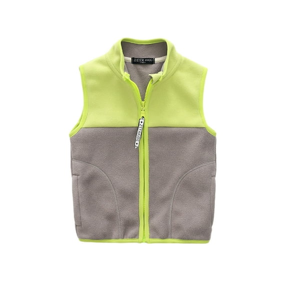 LYMAYTER Boys Girls Warm Vest for Kids Toddler Solid Color Tank Boys Sleeveless Cardigan Jacket for 1-12 Years