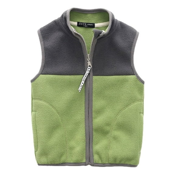LYMAYTER Boys Girls Warm Vest for Kids Toddler Solid Color Tank Boys Sleeveless Cardigan Jacket for 1-12 Years