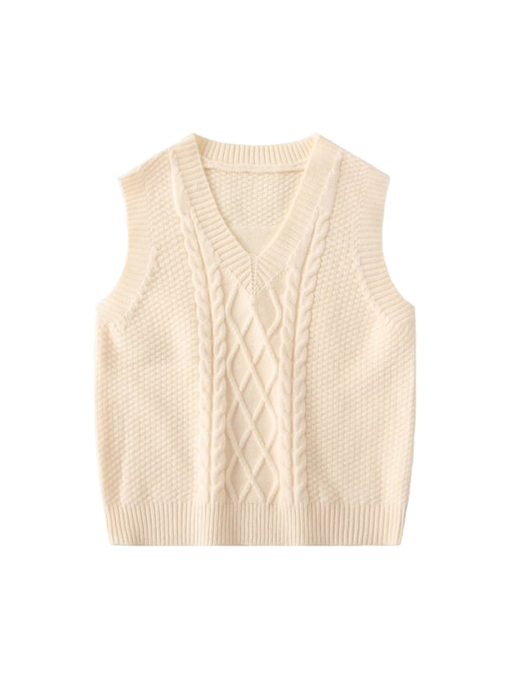 Boys Spring Fall Vest for Kids Baby Solid Colors V-Neck Waistcoat Toddler Sleeveless Tank Sweaters 2-7 Years