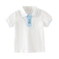 thumbnail image 1 of LYMAYTER 2-7Y Toddler Baby Boys T-Shirt Kids Casual Summer Button Lapel Tees Solid Color Pullover Top Shirt Indoor Outdoor Sports Tees, 1 of 8