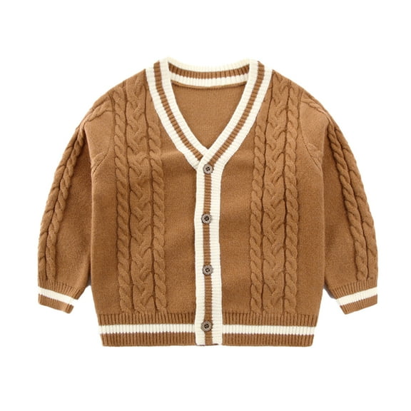 LYMAYTER Boys Warm Sweaters for Kids Baby Crewneck Knit Top Toddler Long Sleeve Cardigan Jacket for 1-7 Years