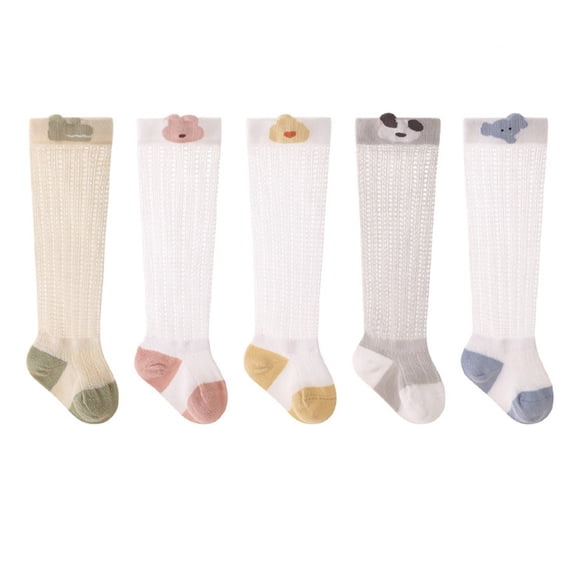 LYMAYTER Children Baby Knee-High Socks 1 Pack Cartoon Mesh for 0-3Y Infants Toddlers Boys Girls