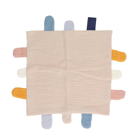 Khaki Baby Security Blanket Soft Cotton Breathable Tag Anxiety Relief