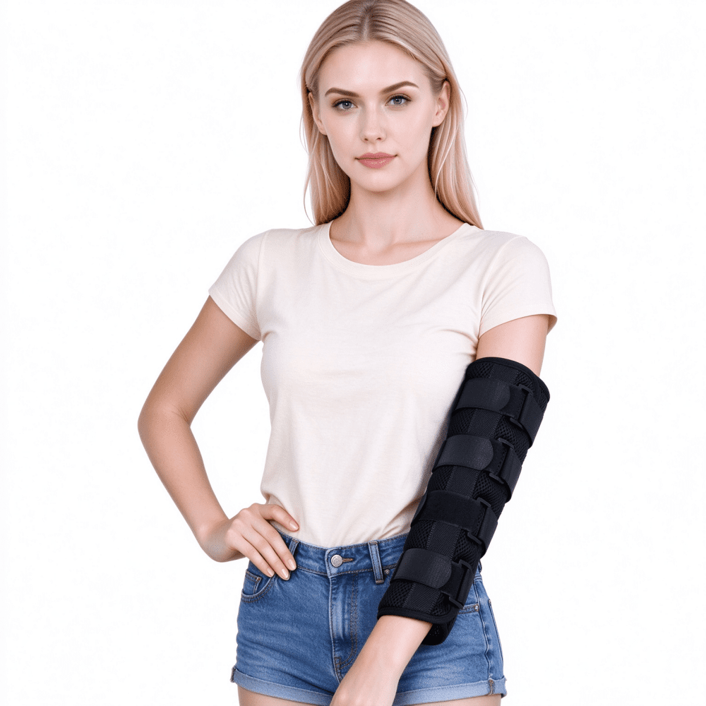 Immobility Splint LYMAYTER Elbow Immobilizer Brace Black Adjustable Arm Splint for Elbow ...