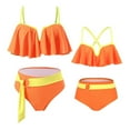 thumbnail image 1 of LYMAYTER Family Matching Swimsuit Mommy and Me Split Bathing Suit Halter Beach Wear Family Matching Swimwear Two Pieces Bikini Set, 1 of 9
