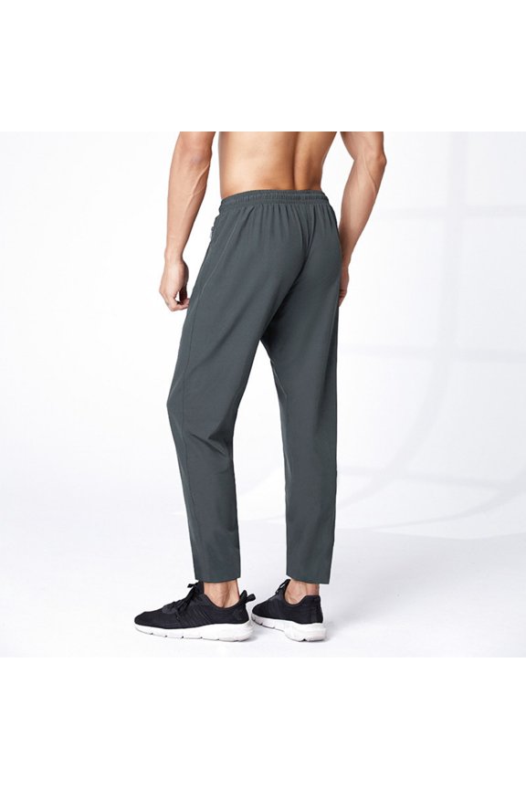 Fashion Pants for Men Ice Silk Quick Dry Sweat Pants Lightweight Sweatpants with Zip Pocket M-4XL