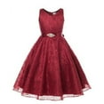 thumbnail image 1 of LYMAYTER Flower Girl Summer Dresses Kids Toddler Sleeveless Lace Princess Dress Fluffy Wedding Party Gown for 2-12 T, 1 of 9