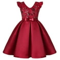 thumbnail image 1 of LYMAYTER Flower Girls Ruffles Satin Dress Toddler Vintage Sequins Wedding Bridesmaid Party Holiday Dresses Kids Formal Pageant Gown Baby Special Occasion Dress Princess Dresses 2-10T, 1 of 7