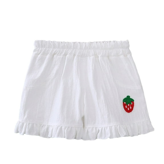 LYMAYTER Girls Baby Cotton Shorts Toddler Elastic Waist Shorts Pants Summer Print Shorts for 1-5 Years