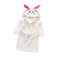 thumbnail image 1 of LYMAYTER Girls Boys Flannel Robe Girls Hooded Bathrobe Toddlers Soft Fuzzy Pajamas for Kids 1-12Y, 1 of 7