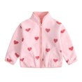 thumbnail image 1 of LYMAYTER Girls Boys Fleece Jacket for Kids Toddler Spring Fall Long Sleeves Coats Baby Printed Warm Outerwear for 3-12 Years, 1 of 9
