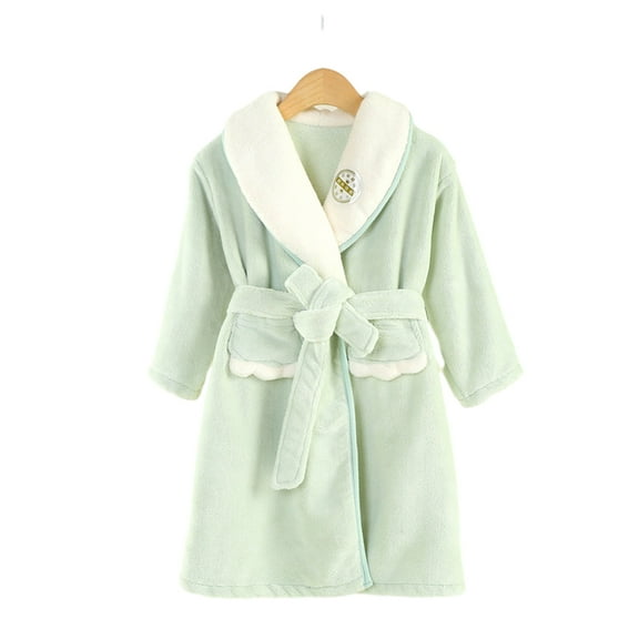 LYMAYTER Girls Boys Night-Robe Kids Baby Cartoon Long Sleeve Bathrobe Toddler Fall Winter Pajamas for 3-12 Years