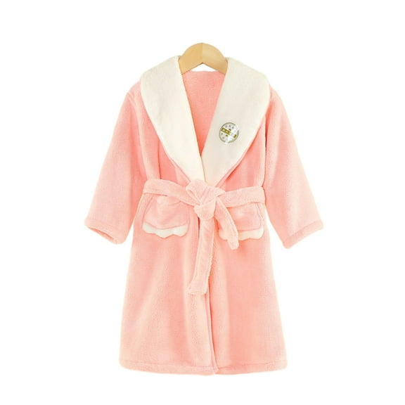 LYMAYTER Girls Boys Night-Robe Kids Baby Cartoon Long Sleeve Bathrobe Toddler Fall Winter Pajamas for 3-12 Years