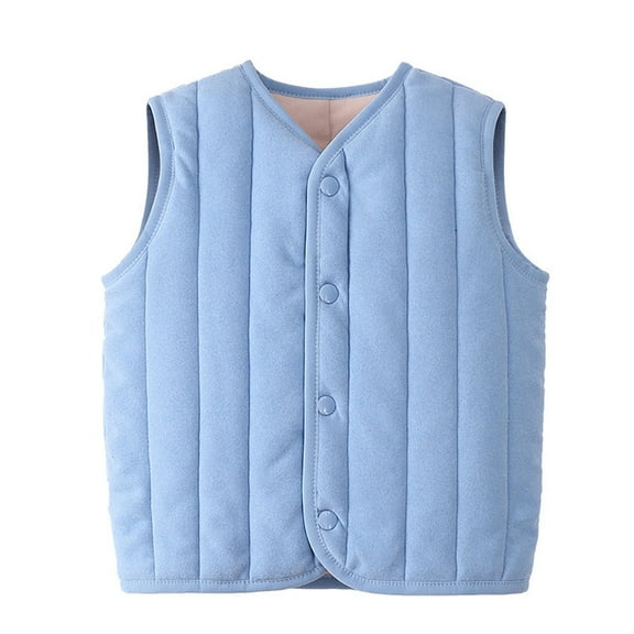 LYMAYTER Girls Boys Sleeveless Vests for Kids Baby Solid Color Bottoming Tank Toddler Fall Winter Warm Waistcoat 3-10  Years