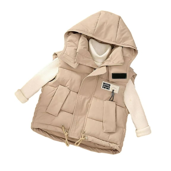 LYMAYTER Girls Boys down Cotton Vest Kids Baby Fall Winter Printed Waistcoat for Toddler Sleeveless Thickened Jacket for 3-10 T
