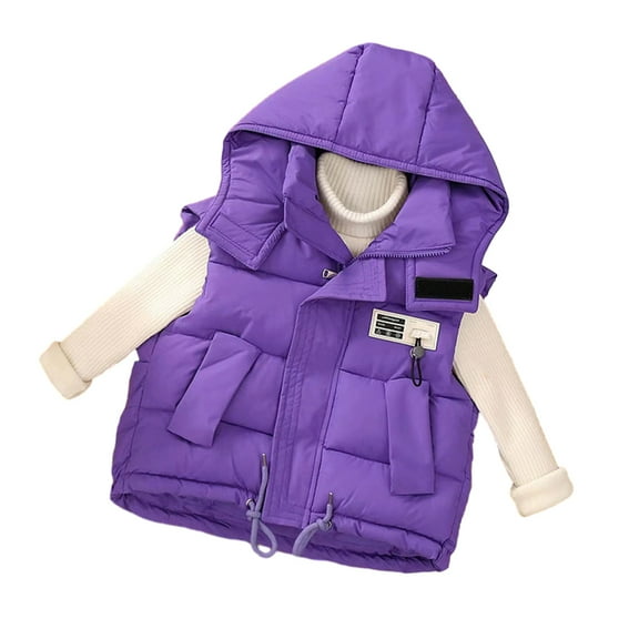 LYMAYTER Girls Boys down Cotton Vest Kids Baby Fall Winter Printed Waistcoat for Toddler Sleeveless Thickened Jacket for 3-10 T