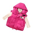 thumbnail image 1 of LYMAYTER Girls Boys down Cotton Vest Kids Baby Fall Winter Printed Waistcoat for Toddler Sleeveless Thickened Jacket for 3-10 T, 1 of 9