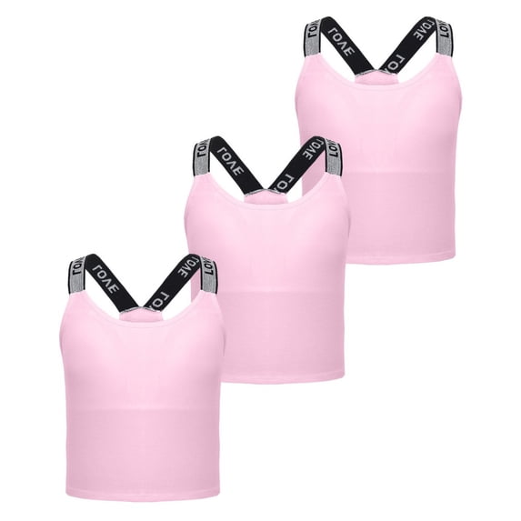 LYMAYTER Girls Breathable Double Lined Training Cami Bra Kids Teens Comfort Layer Tank Camisole Top