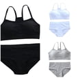 thumbnail image 1 of LYMAYTER Girls Breathable Training Bra Set Teen Girls Solid Camisole High Waist Panties Daily Wear Underwear, 1 of 8