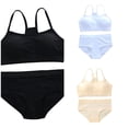 thumbnail image 1 of LYMAYTER Girls Breathable Training Bra Set Teen Girls Solid Camisole High Waist Panties Daily Wear Underwear, 1 of 8