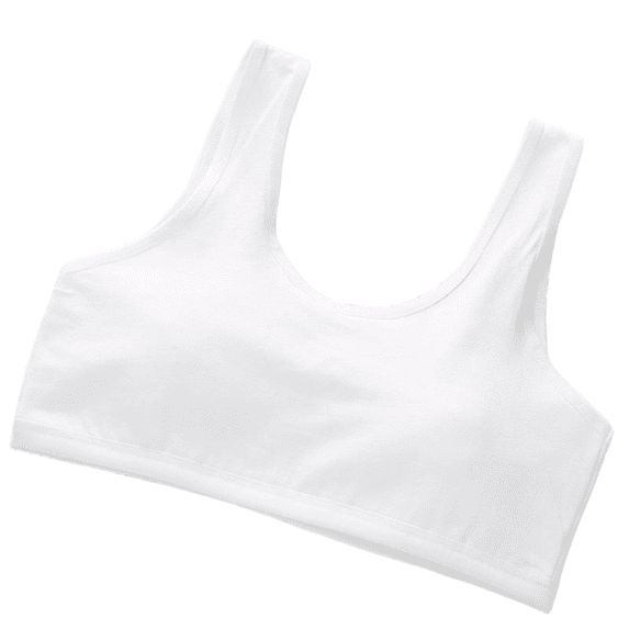 LYMAYTER Teen Girls Soft Seamless First Bras Girls Double Lined Training Sports Bras No Pads S-L
