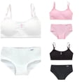 thumbnail image 1 of LYMAYTER Girls Breathable Wirefree Training Bras Teen Girls Adjustable Strap Seamless Bralette Panty, 1 of 8