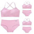thumbnail image 1 of LYMAYTER Girls Comfort Wirefree Training Bras Seamless Cami Bralette And Underwear Set, 1 of 8