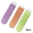 thumbnail image 1 of LYMAYTER Girls Cotton Mid-Calf Socks 3 Pairs for Kids Baby Spring Solid Colours Calf Socks Toddler Casual Stacked Socks for 3-12 Years, 1 of 10